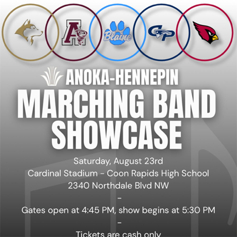 Marching band showcase event graphic